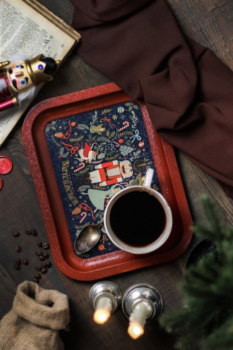 Hermia Bandeja de Metal EE161V1 Decoración del Hogar Plata 23.3 x 30.7 cm
